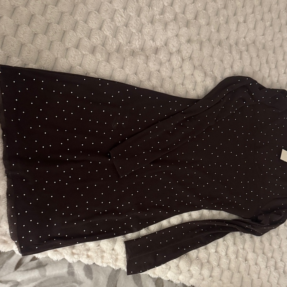 Elegant chocolate brown Dress with Sparkling Accents - Picture 2 of 2
